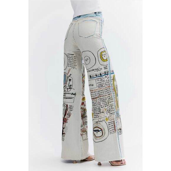 NWT H&M x Basquiat x Ev&Tela Straight Relaxed High Jeans 31 - Picture 4 of 7